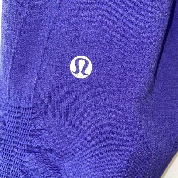 LULULEMON set of 2 In The Flow Crop II leggings sz 4 seamless Magenta & Purple - Picture 9 of 13